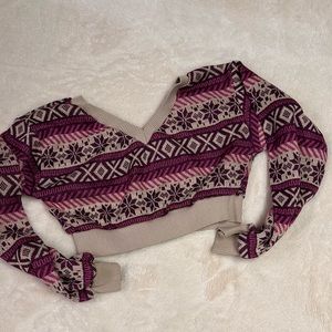 CHRISTMAS CROP TOP LONG SLEEVE